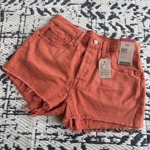 Levi's Women's Orange Denim Shorts Size 27 NWT
